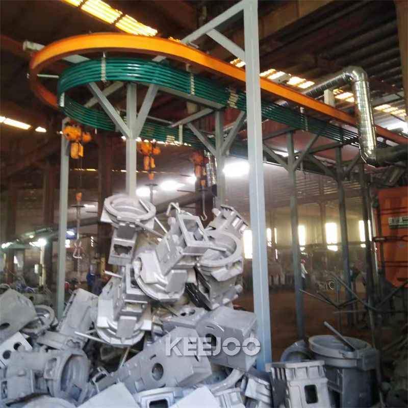 hook through type shot blasting machine