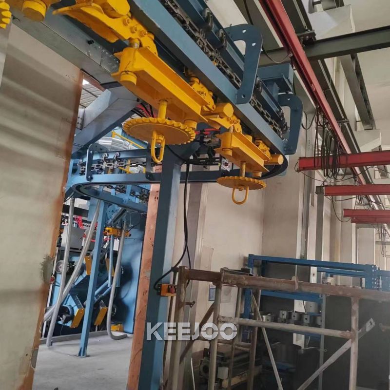Máquina de granallado de bielas de motor