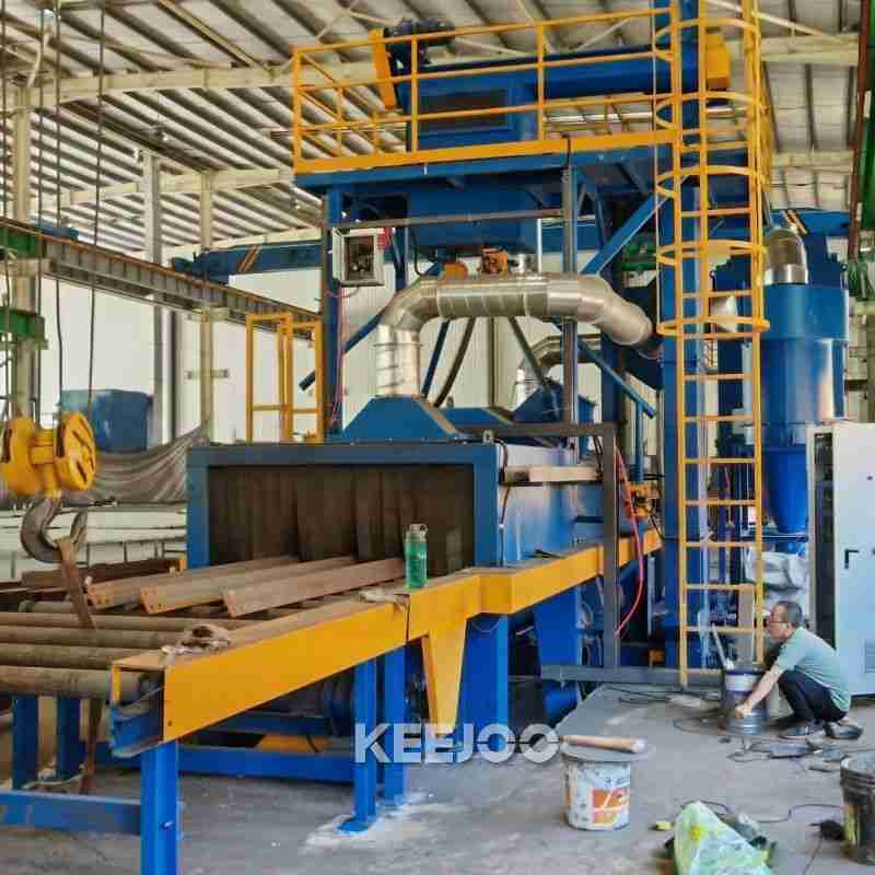 roller conveyor shot blasting machine